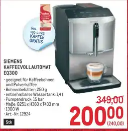 Metro Siemens kaffeevollautomat eq300 Angebot
