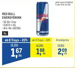Metro Red bull energydrink Angebot