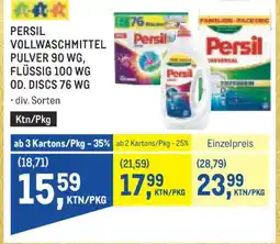 Metro Persil vollwaschmittel pulver 90 wg, flüssig 100 wg od. discs 76 wg Angebot