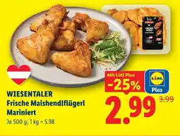 Lidl Wiesentaler frische maishendlflügerl mariniert Angebot