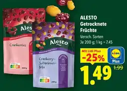 Lidl Alesto getrocknet & gezuckert Angebot