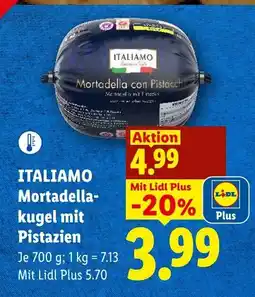 Lidl ITALIAMO Mortadella kugel mit Pistazien Angebot