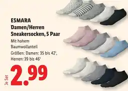 Lidl Esmara damen/herren sneakersocken, 5 paar Angebot