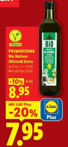 Lidl Primadonna bio natives olivenöl extra Angebot