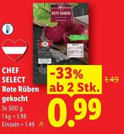 Lidl Chef select rote rüben gekocht Angebot