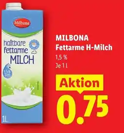 Lidl Milbona fettarme h-milch Angebot