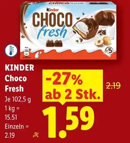 Lidl Kinder choco fresh Angebot