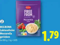 Lidl Milbona laktosefreier mozzarella gerieben Angebot