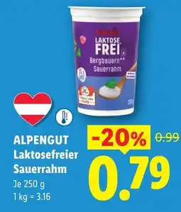 Lidl Alpengut laktosefreier sauerrahm Angebot