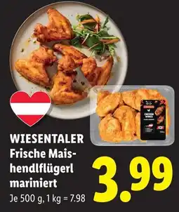 Lidl Wiesentaler frische maishendlflügerl mariniert Angebot