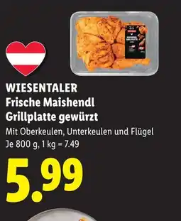 Lidl Wiesentaler frische maishendl grillplatte gewürzt Angebot