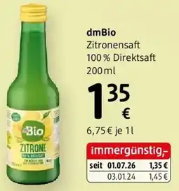 dm Dmbio zitronensaft Angebot