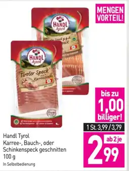 Sutterlüty Handl tyrol karree bauc oder schinkenspeck geschnitten Angebot