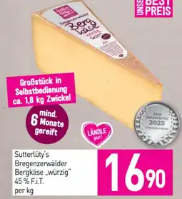 Sutterlüty Sutterlüty's bregenzerwälder bergkäse würzig 45% f.i.t. Angebot