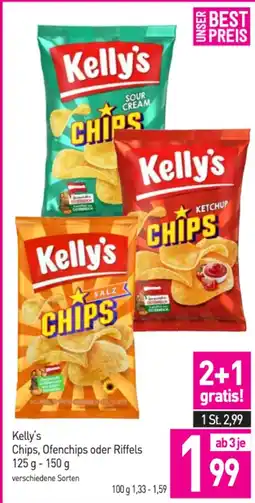 Sutterlüty Kelly's chips, ofenchips oder riffels Angebot