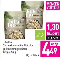 Sutterlüty Billa bio cashewkerne oder pistazien geröstet und gesalzen Angebot