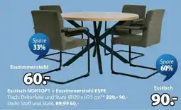 JYSK Esstisch NORTOFT + Esszimmerstuhl ESPE Angebot