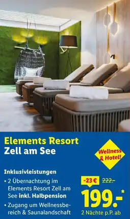 Lidl Reisen Elements Resort Zell am See Angebot