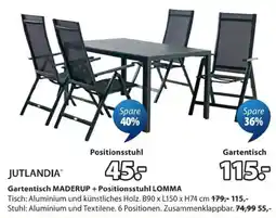JYSK Gartentisch MADERUP + Positionsstuhl LOMMA Angebot