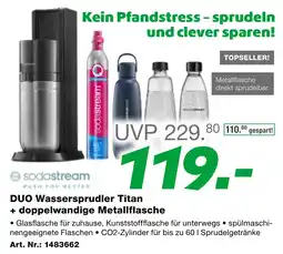 EP DUO Wassersprudler Titan + doppelwandige Metallflasche Angebot