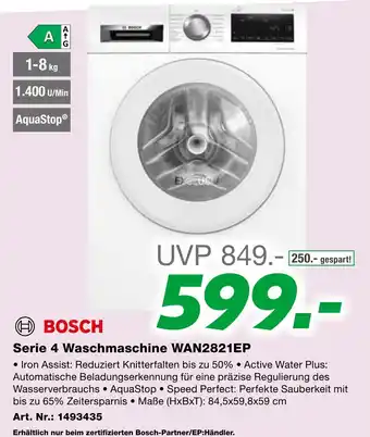 EP BOSCH Serie 4 Waschmaschine WAN2821EP Angebot