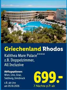 Lidl Reisen Griechenland Rhodos Angebot