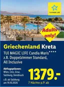 Lidl Reisen TUI MAGIC LIFE Candia Maris Angebot