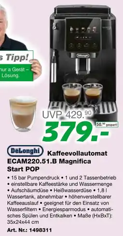 EP DeLonghi Kaffeevollautomat ECAM220.51.B Magnifica Start POP Angebot