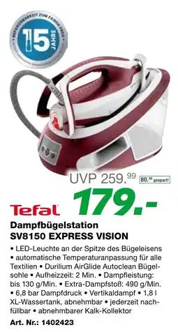EP Tefal Dampfbügelstation SV8150 EXPRESS VISION Angebot