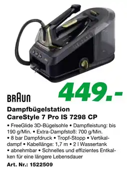 EP BRAUN Dampfbügelstation CareStyle 7 Pro IS 7298 CP Angebot