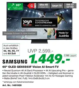 EP Samsung 65" OLED QE65S93F Vision AI Smart-TV Angebot