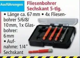Norma Fliesenbohrer 5-tlg. Angebot