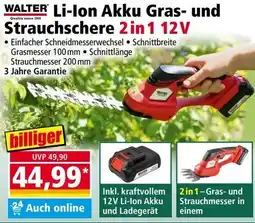 Norma WALTER Li-Ion Akku Gras- und Strauchschere 2in1 12V Angebot