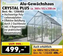 Norma GreenYard Alu-Gewächshaus CRYSTAL PLUS Angebot