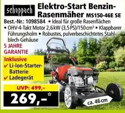Norma Scheppach Elektro-Start Benzin-Rasenmäher MS150-46E SE Angebot
