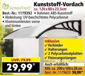 Norma GreenYard Kunststoff-Vordach Angebot