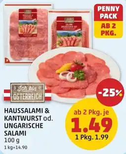 PENNY Haussalami & Kantwurst od. Ungarische Salami Angebot