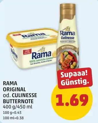 PENNY Rama Original od. Culinesse Butternote Angebot