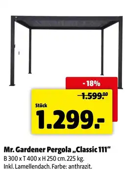 Der Grissemann Mr. Gardener Pergola „Classic 111“ Angebot