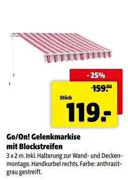 Der Grissemann Go/On! Gelenkmarkise mit Blockstreifen Angebot