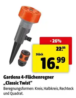 Der Grissemann Gardena 4-Flächenregner „Classic Twist“ Angebot