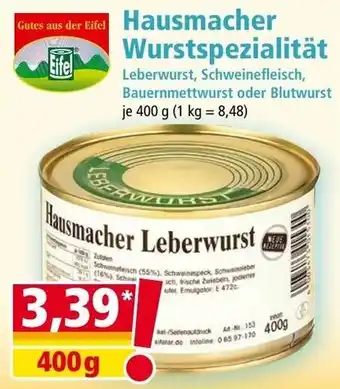 Norma Hausmacher Leberwurst Angebot