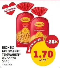PENNY Recheis Goldmarke Teigwaren Angebot