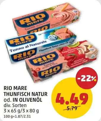 PENNY RIO MARE THUNFISCH NATUR Angebot
