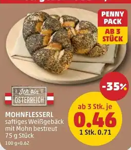 PENNY Mohnflesserl saftiges Weißgebäck mit Mohn bestreut Angebot