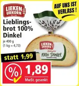 Norma Liebblingsbrot 100% Dinkel Angebot