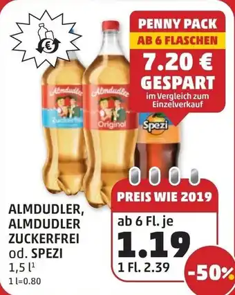 PENNY Almdudler, Almdudler zuckerfrei od. Spezi Angebot