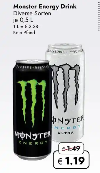 Travel FREE Monster energy drink Angebot