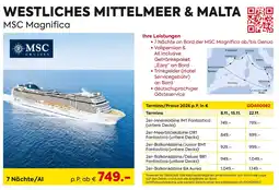 Billa Reisen Westliches mittelmeer & malta msc magnifica Angebot