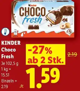 Lidl Kinder choco fresh Angebot
